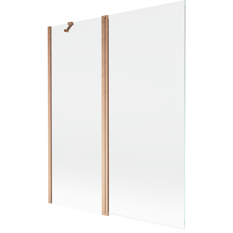 Mexen Mist 2-wing shower screen 140 x 150 cm, transparent, brushed copper - 8A9-140-011-65-00
