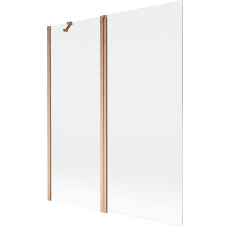 Mexen Mist 2-panel shower screen 140 x 150 cm, transparent, brushed copper - 8A9-140-011-65-00