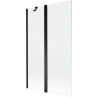 Mexen Mist 2-panel 110 x 150 cm Shower Screen, Transparent, Black - 8A9-110-011-70-00