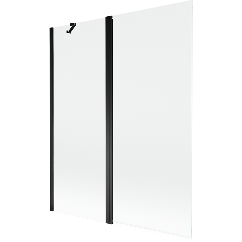 Mexen Mist 2-wing shower screen 140 x 150 cm, transparent, black - 8A9-140-011-70-00