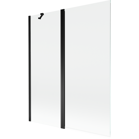 Mexen Mist 2-wing shower screen 140 x 150 cm, transparent, black - 8A9-140-011-70-00