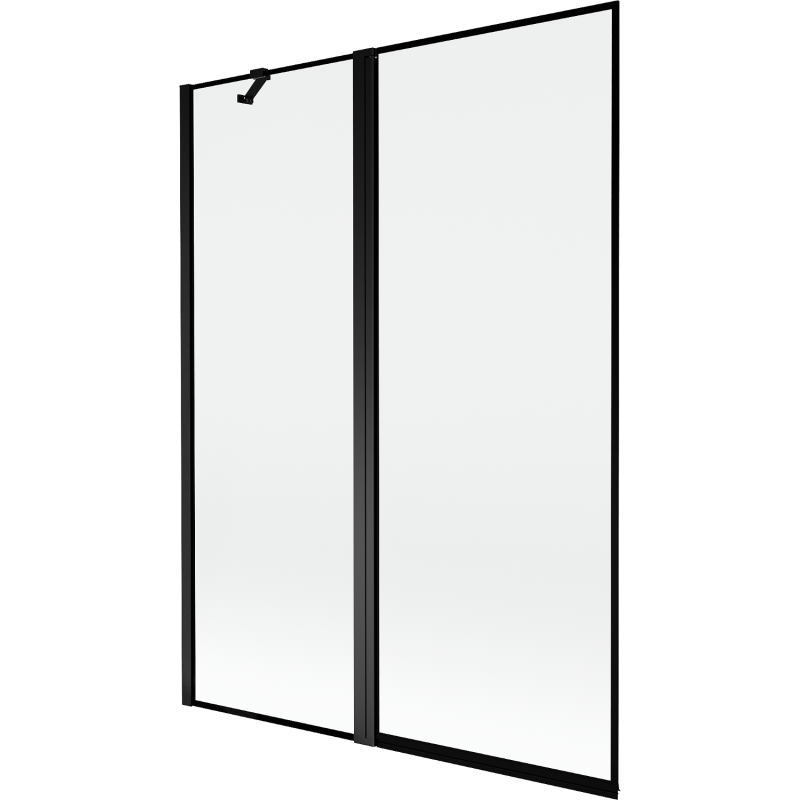 Mexen Mist 2-panel left bath screen 130 x 150 cm, black frame, black - 8A9-130-011-70-70-L