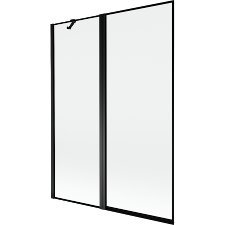 Mexen Mist 2-panel left bath screen 130 x 150 cm, black frame, black - 8A9-130-011-70-70-L