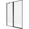 Mexen Mist 2-panel left bath screen 130 x 150 cm, black frame, black - 8A9-130-011-70-70-L