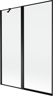 Mexen Mist 2-panel left bath screen 130 x 150 cm, black frame, black - 8A9-130-011-70-70-L