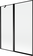 Mexen Mist 2-panel left shower screen 140 x 150 cm, black frame, black - 8A9-140-011-70-70-L