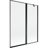 Mexen Mist 2-wing shower screen right 140 x 150 cm, black frame, black - 8A9-140-011-70-70-P