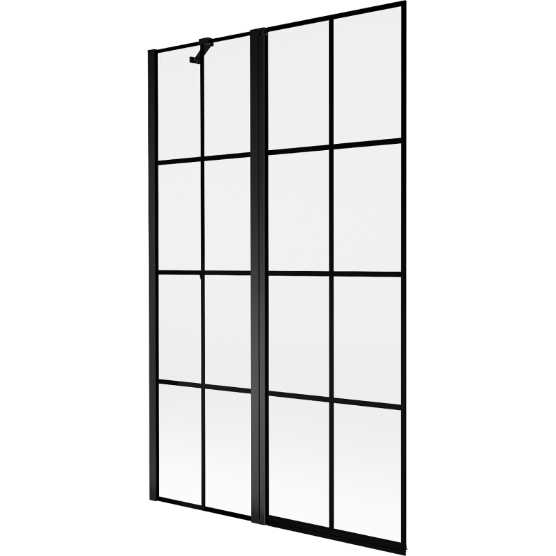 Mexen Mist 2-panel left shower screen 110 x 150 cm, black grid, black - 8A9-110-011-70-77-L