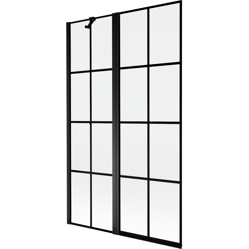 Mexen Mist 2-wing left shower screen 110 x 150 cm, black grid, black - 8A9-110-011-70-77-L