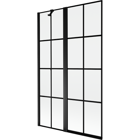 Mexen Mist 2-wing left shower screen 110 x 150 cm, black grid, black - 8A9-110-011-70-77-L