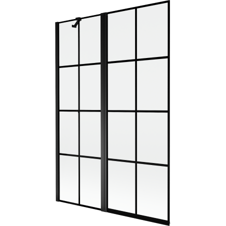 Mexen Mist 2-panel left shower screen 120 x 150 cm, black grid, black - 8A9-120-011-70-77-L