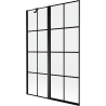 Mexen Mist 2-Panel Shower Screen Left 120 x 150 cm, Black Grid, Black - 8A9-120-011-70-77-L