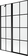 Mexen Mist 2-Panel Shower Screen Left 120 x 150 cm, Black Grid, Black - 8A9-120-011-70-77-L