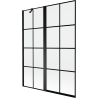 Mexen Mist 2-wing shower screen left 130 x 150 cm, black grid, black - 8A9-130-011-70-77-L
