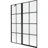 Mexen Mist two-wing left shower screen 130 x 150 cm, black grid, black - 8A9-130-011-70-77-L