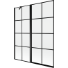 Mexen Mist 2-Panel Left Bathtub Screen 140 x 150 cm, Black Grid, Black - 8A9-140-011-70-77-L