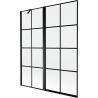 Mexen Mist bath screen 2-wing left 140 x 150 cm, black grid, black - 8A9-140-011-70-77-L