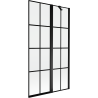 Mexen Mist 2-Wing Shower Screen Right 100 x 150 cm, Black Grid, Black - 8A9-100-011-70-77-P
