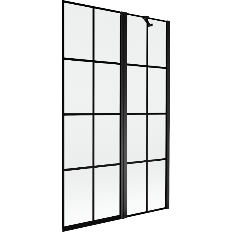 Mexen Mist 2-panel folding shower screen right 110 x 150 cm, black grid, black - 8A9-110-011-70-77-P