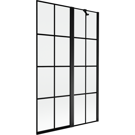Mexen Mist 2-panel folding shower screen right 110 x 150 cm, black grid, black - 8A9-110-011-70-77-P