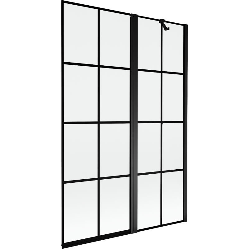 Mexen Mist 2-panel shower screen right 120 x 150 cm, black grid, black - 8A9-120-011-70-77-P