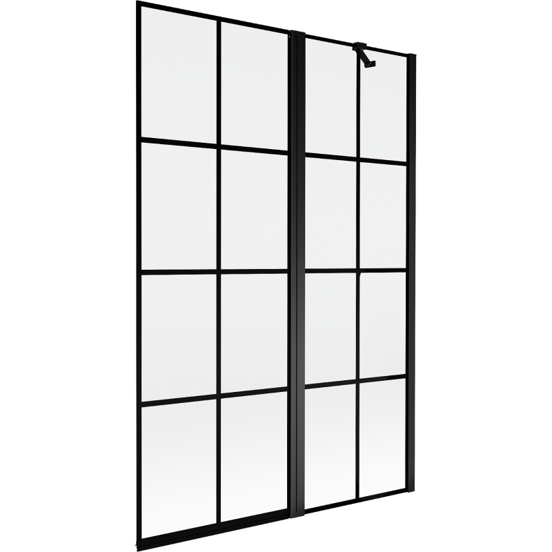 Mexen Mist shower screen 2-wing right 120 x 150 cm, black grid, black - 8A9-120-011-70-77-P