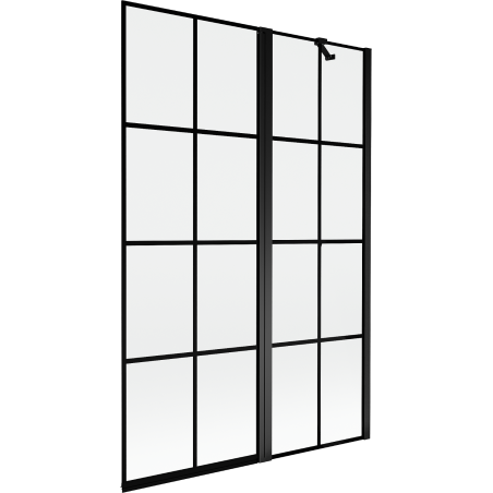 Mexen Mist 2-panel shower screen right 120 x 150 cm, black grid, black - 8A9-120-011-70-77-P