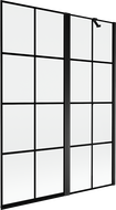 Mexen Mist 2-wing shower screen right 130 x 150 cm, black grid, black - 8A9-130-011-70-77-P