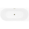 Mexen Silo free-standing corner bathtub right ribbed 170 x 80 cm, white, overflow gold - 52891708000P-50