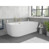 Mexen Silo freestanding corner right fluted bathtub 170 x 80 cm, white, gold overflow - 52891708000P-50