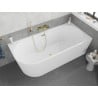 Mexen Silo free-standing corner right ribbed bath 170 x 80 cm, white, brushed gold overflow - 52891708000P-55
