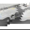 Mexen Silo freestanding corner right ribbed bathtub 170 x 80 cm, white, brushed gold overflow - 52891708000P-55