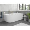 Mexen Silo free-standing corner right ribbed bath 170 x 80 cm, white, brushed gold overflow - 52891708000P-55