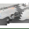 Mexen Silo freestanding corner right grooved bathtub 170 x 80 cm, white, overflow rose gold - 52891708000P-60