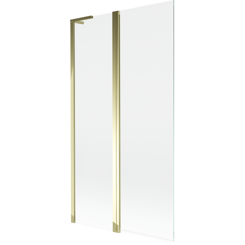 Mexen Mist L bath screen 2-winged 100 x 150 cm, transparent, gold - 8A9L-100-011-50-00