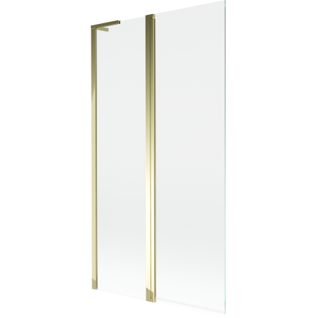 Mexen Mist L bath screen 2-winged 100 x 150 cm, transparent, gold - 8A9L-100-011-50-00