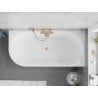 Mexen Silo free-standing corner bathtub right ribbed 170 x 80 cm, white, brushed copper overflow - 52891708000P-65