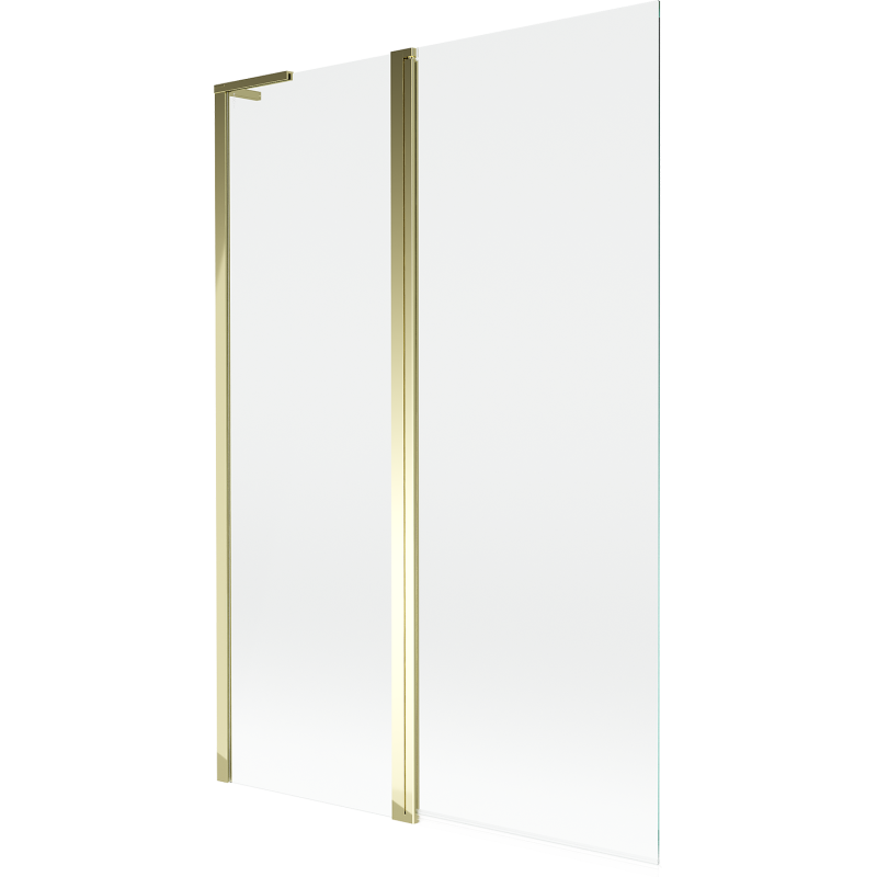 Mexen Mist L bath screen 2-wing 120 x 150 cm, transparent, gold - 8A9L-120-011-50-00
