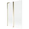 Mexen Mist L bath screen 2-wing 120 x 150 cm, transparent, gold - 8A9L-120-011-50-00