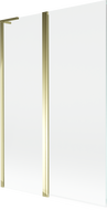 Mexen Mist L bath screen 2-wing 120 x 150 cm, transparent, gold - 8A9L-120-011-50-00