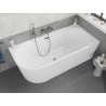 Mexen Silo freestanding corner right fluted bathtub 170 x 80 cm, white, overflow brushed gun gray - 52891708000P-66