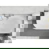 Mexen Silo freestanding corner right fluted bathtub 170 x 80 cm, white, overflow brushed gun gray - 52891708000P-66