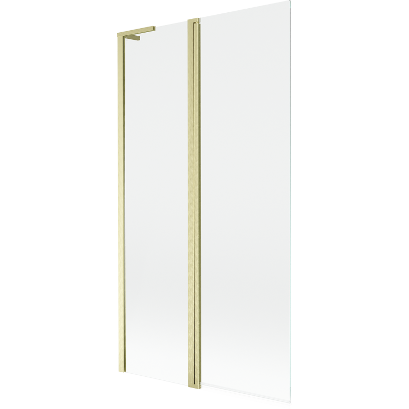 Mexen Mist L 2-wing shower screen 100 x 150 cm, transparent, brushed gold - 8A9L-100-011-55-00