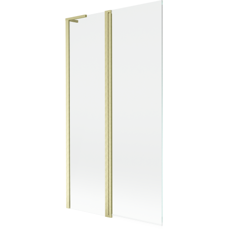 Mexen Mist L 2-wing shower screen 100 x 150 cm, transparent, brushed gold - 8A9L-100-011-55-00