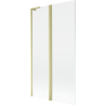 Mexen Mist L 2-wing shower screen 100 x 150 cm, transparent, brushed gold - 8A9L-100-011-55-00