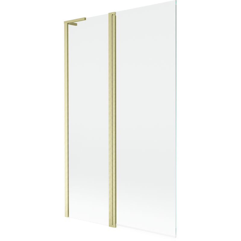 Mexen Mist L 2-panel bathtub screen 110 x 150 cm, transparent, brushed gold - 8A9L-110-011-55-00