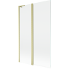 Mexen Mist L 2-panel bathtub screen 110 x 150 cm, transparent, brushed gold - 8A9L-110-011-55-00