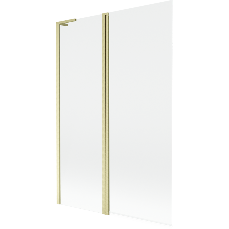 Mexen Mist L 2-Wing Bath Screen 120 x 150 cm, Transparent, Brushed Gold - 8A9L-120-011-55-00