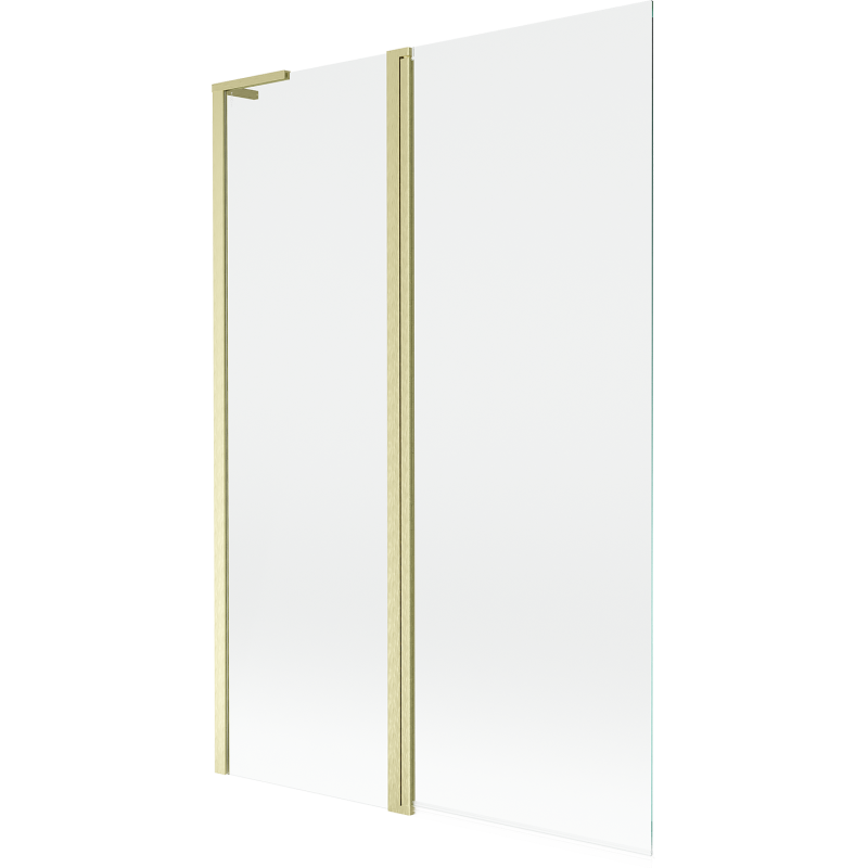 Mexen Mist L Bathtub Screen 2-Panel 120 x 150 cm, Transparent, Brushed Gold - 8A9L-120-011-55-00