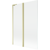 Mexen Mist L Bathtub Screen 2-Panel 120 x 150 cm, Transparent, Brushed Gold - 8A9L-120-011-55-00